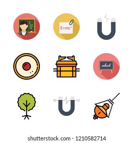 class icon set. vector set about teacher, physics, blackboard and hebrew icons set.