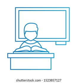 Class Icon, Vector Illustration, Education Colour Outline