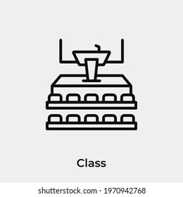 class icon vector. Linear style sign for mobile concept and web design. class symbol illustration. Pixel vector graphics - Vector.