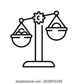 Class Imbalance black line icon for digital and print projects.  Minimal clean icons for apps and websites. Modern simple icons for UI UX and branding