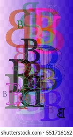 class info into faction, B Alphabet vector background of digital board