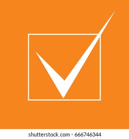 In class mark icon on orange background