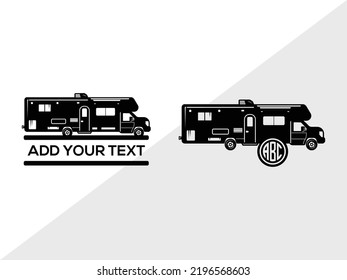 Class A Motorhome Monogram SVG Printable Vector Illustration