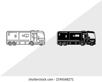 Class A Motorhome SVG Printable Vector Illustration