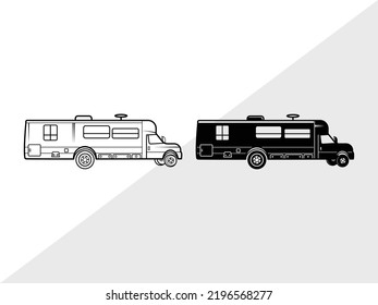 Class A Motorhome SVG Printable Vector Illustration