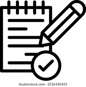 Class Notes Line Icon Vector Design Element