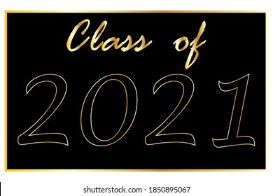 Class off 2021. Greeting card template class off. Vector logo illustration. Stock image.