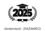 Class off 2025 logo with laurel. 2025 class graduation - Graduate School