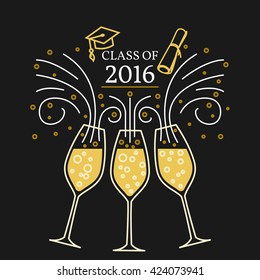 Class off greeting card . For web design and application interface, also useful for infographics. Vector illustration. Thin line icon