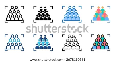 Class photo icon set multiple style collection 
