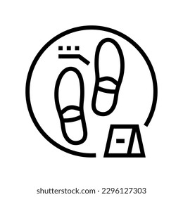 vector de icono de línea de crimen de evidencia física de clase. signo de crimen de evidencia física de clase. símbolo de contorno aislado ilustración negra
