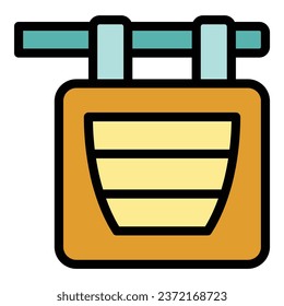 Class pottery banner icon outline vector. Ceramic art. Making school color flat