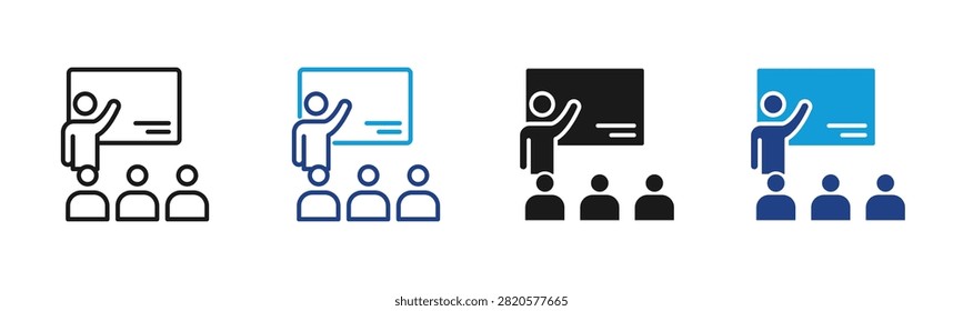 Class Presentation Web icon with multiple style collection