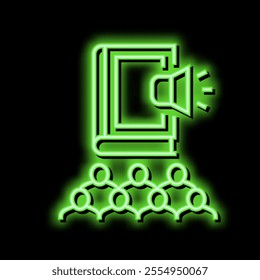 class reading education book neon light sign vector. class reading education book illustration