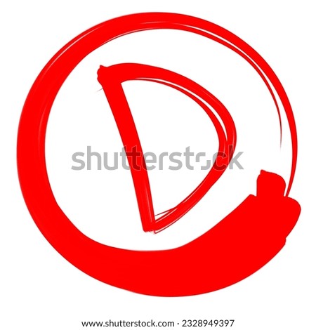 Class results. Hand drawn vector sets values with minus and plus in a circle frame. Red notes: A B C D F plus, minus 