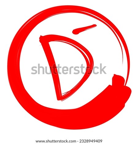 Class results. Hand drawn vector sets values with minus and plus in a circle frame. Red notes: A B C D F plus, minus 