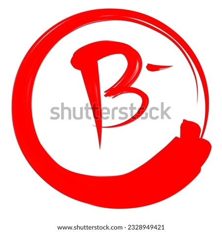 Class results. Hand drawn vector sets values with minus and plus in a circle frame. Red notes: A B C D F plus, minus 