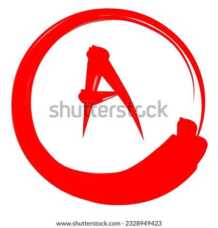 Class results. Hand drawn vector sets values with minus and plus in a circle frame. Red notes: A B C D F plus, minus 