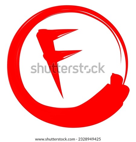 Class results. Hand drawn vector sets values with minus and plus in a circle frame. Red notes: A B C D F plus, minus 