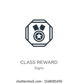 Class reward icon vector. Trendy flat class reward icon from signs collection isolated on white background. Vector illustration can be used for web and mobile graphic design, logo, eps10