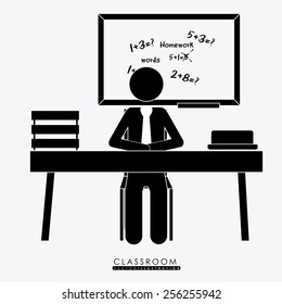class room, design over white background, vector illustration