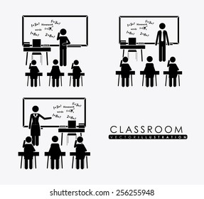 class room, design over, white background, vector illustration.