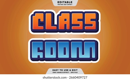 modelo de efeito de texto editável da sala de aula
