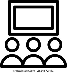 Icono negro del contorno de la sala de clase para el tema de la educación