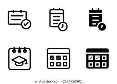 class schedule icon set design template