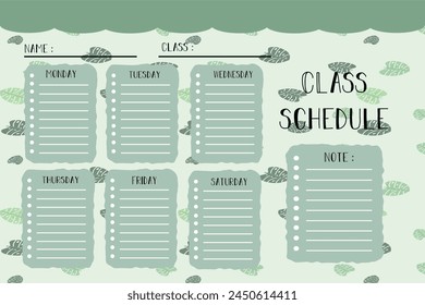 class schedule template with nature background