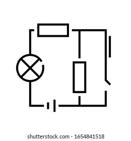 Icono de línea de esquema de clase, signo de concepto, ilustración de vector de esquema, símbolo lineal.