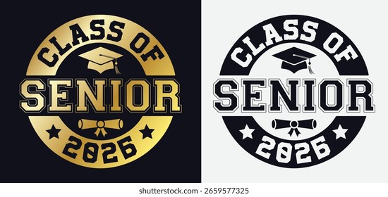 Class of Senior 2026 Design with Bold Typography and Graduation Theme Elements