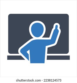 Icono del profesor de clase, ilustración vectorial