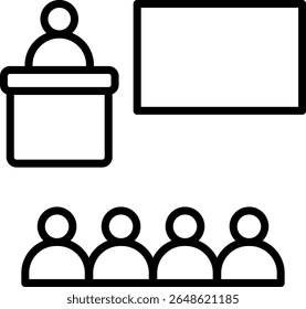 Class Vector Line Icon Design
