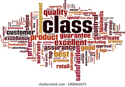 Class word cloud concept. Vector illustration