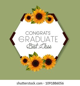 class of the year hexagonal and floral frame