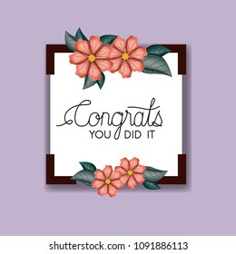 class of the year square and floral frame