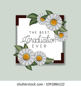 class of the year square and floral frame