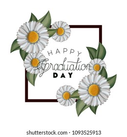 class of the year square and floral frame