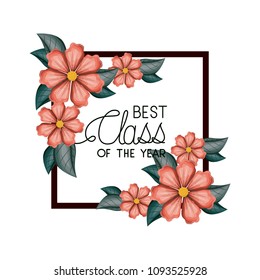 class of the year square and floral frame