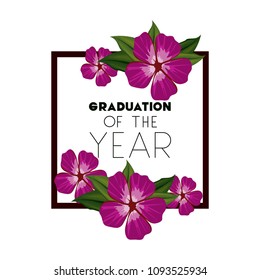 class of the year square and floral frame