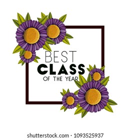 class of the year square and floral frame