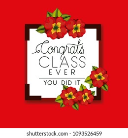class of the year square and floral frame
