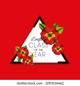 class of the year triangular and floral frame