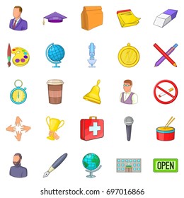Classbook icons set. Cartoon set of 25 classbook vector icons for web isolated on white background