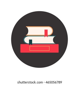 classbooks with bookmark in flat style