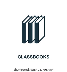 Classbooks icon vector illustration. Creative sign from education icons collection. Filled flat Classbooks icon for computer and mobile. Symbol, logo vector graphics.