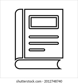 Classes, book outline icon. Line art vector.