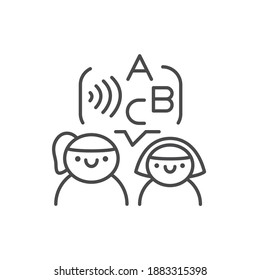 Classes with speech therapist color line icon. Pictogram for web page, mobile app, promo.
