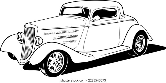 Classic 1934 Coupe Vector Illustration